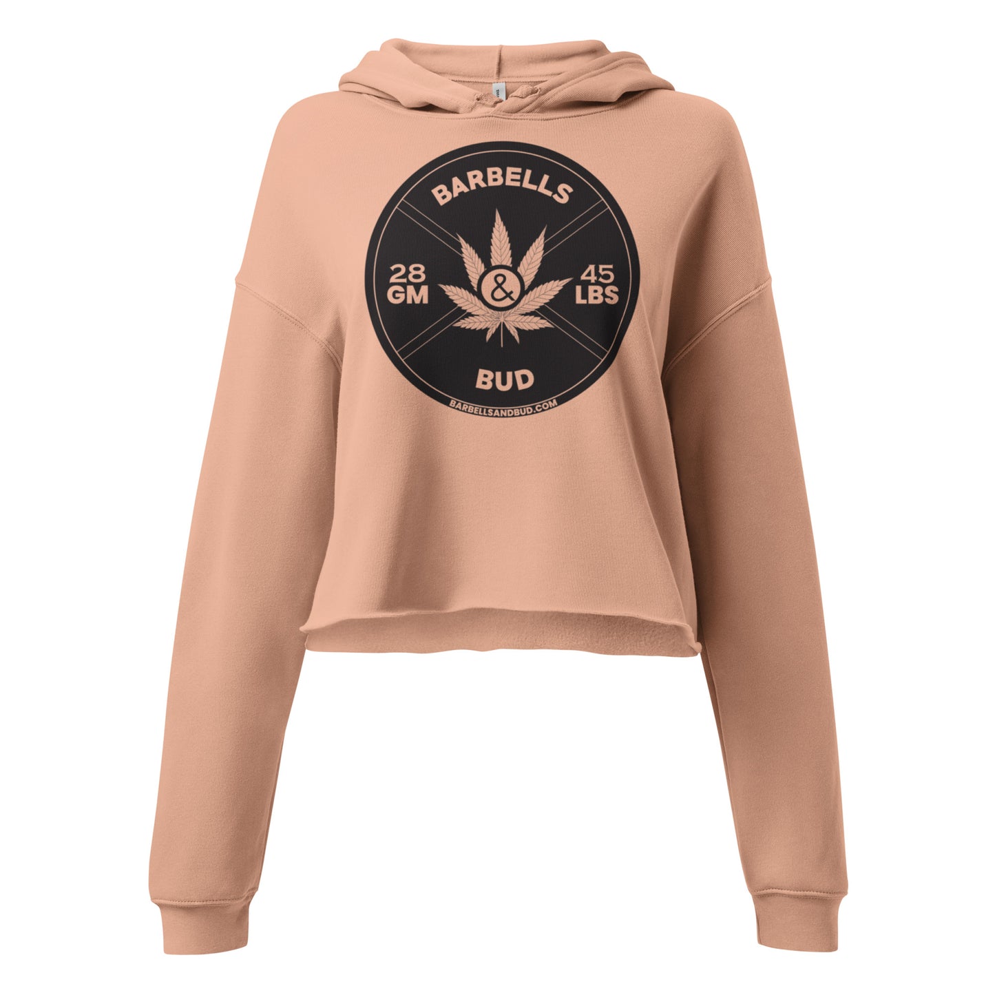 Crop Hoodie - Front Design - Barbells & Bud