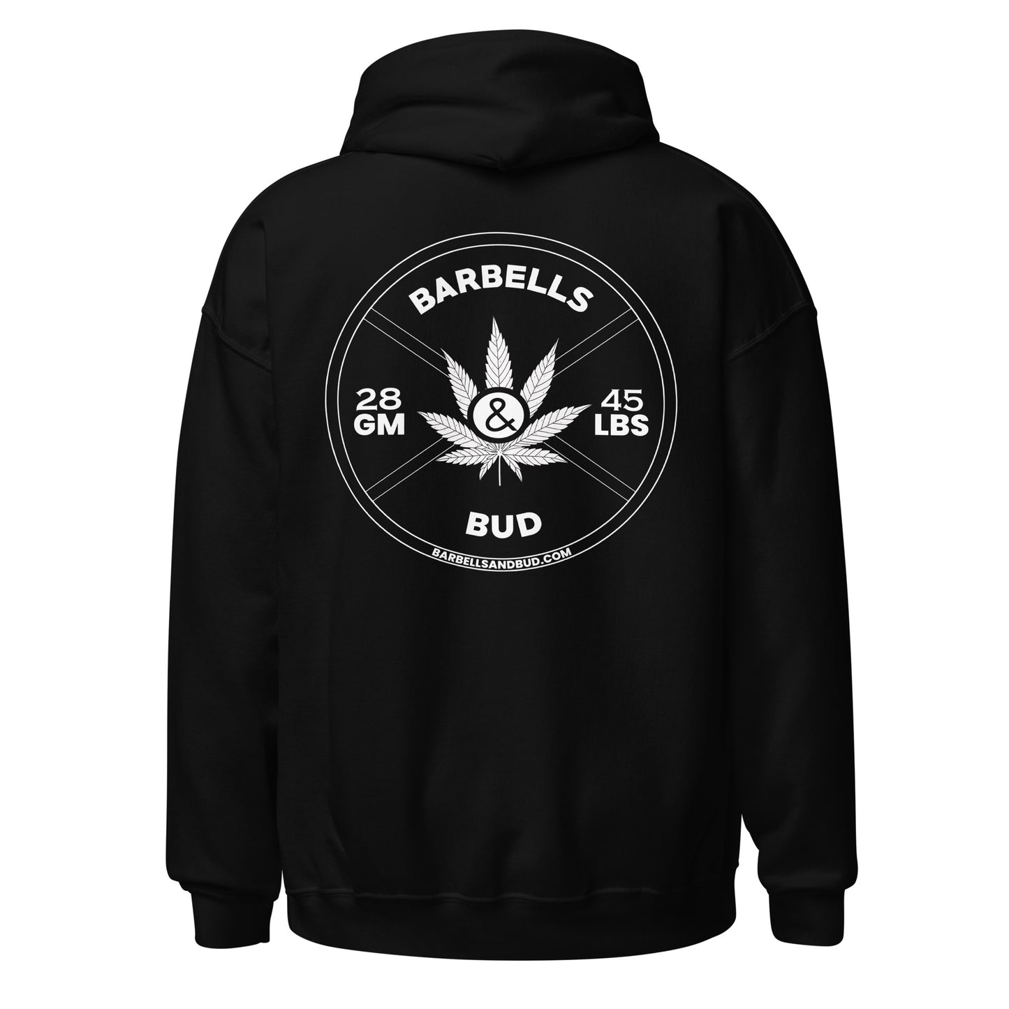 Unisex Pullover Hoodie - Back Design - Barbells & Bud