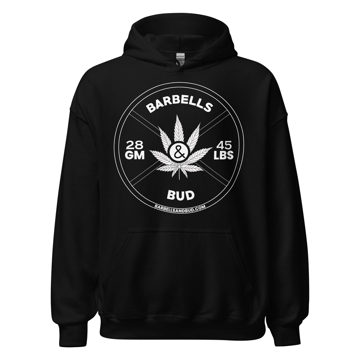 Unisex Pullover Hoodie - Front Design - Barbells & Bud