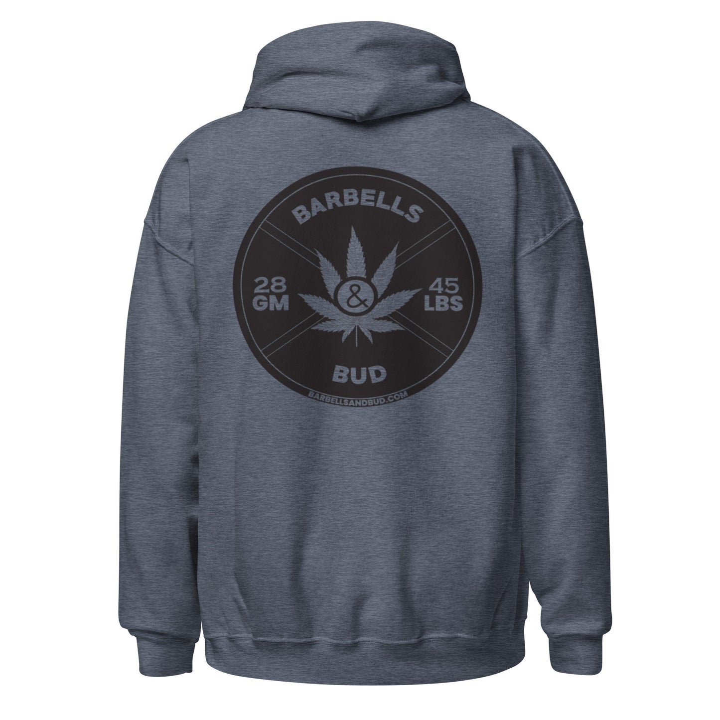 Unisex Pullover Hoodie - Back Design - Barbells & Bud