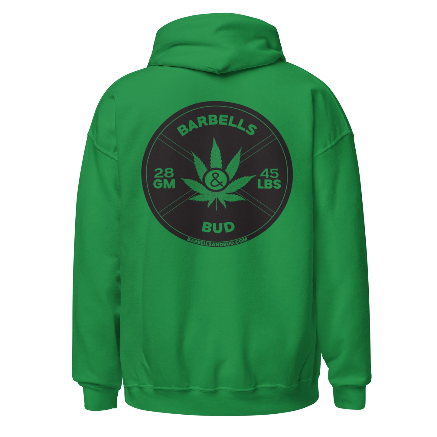 Unisex Pullover Hoodie - Back Design - Barbells & Bud