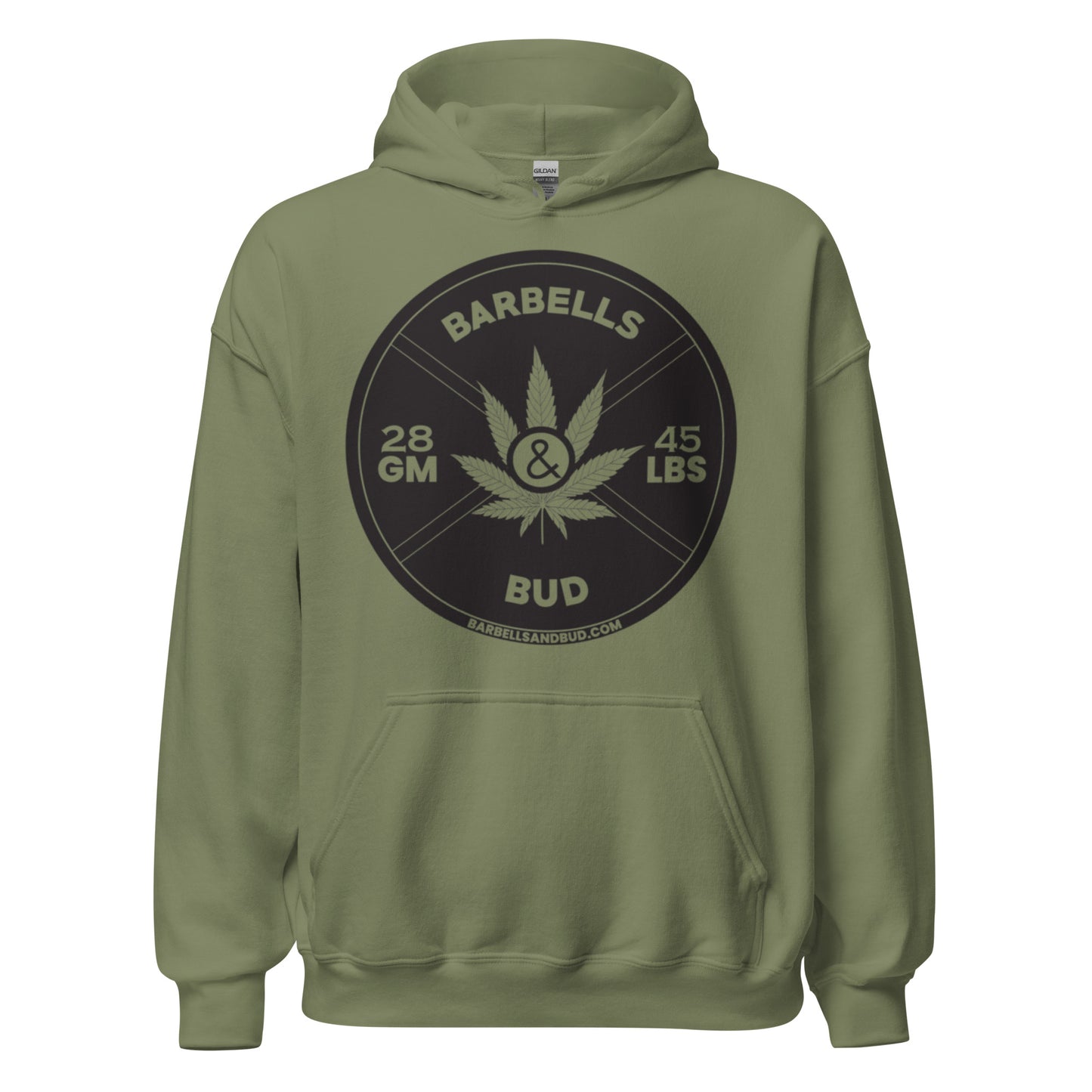 Unisex Pullover Hoodie - Front Design - Barbells & Bud