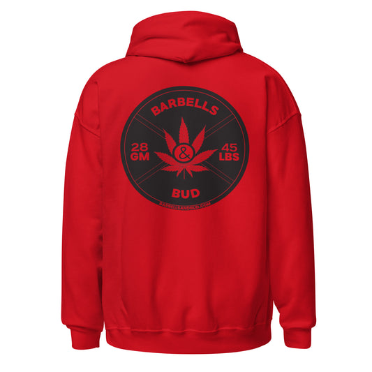 Unisex Pullover Hoodie - Back Design - Barbells & Bud