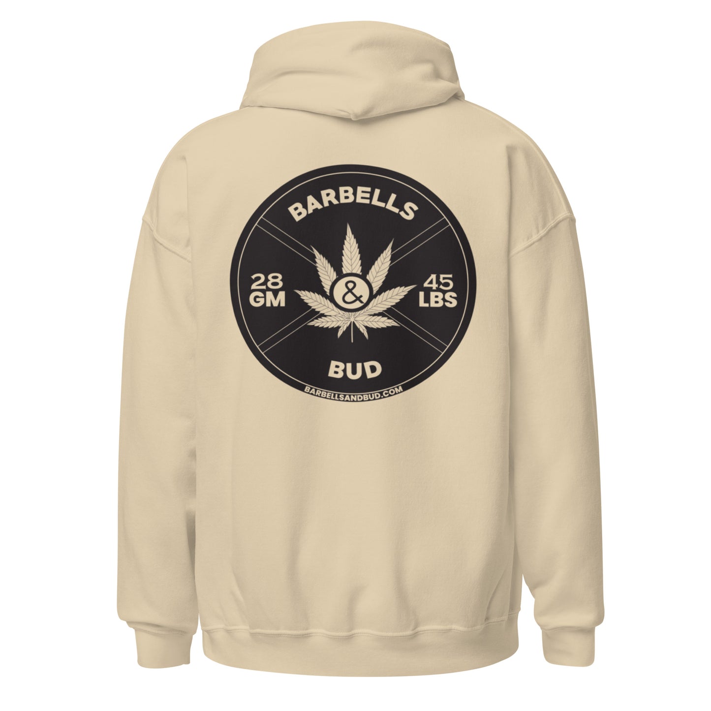 Unisex Pullover Hoodie - Back Design - Barbells & Bud