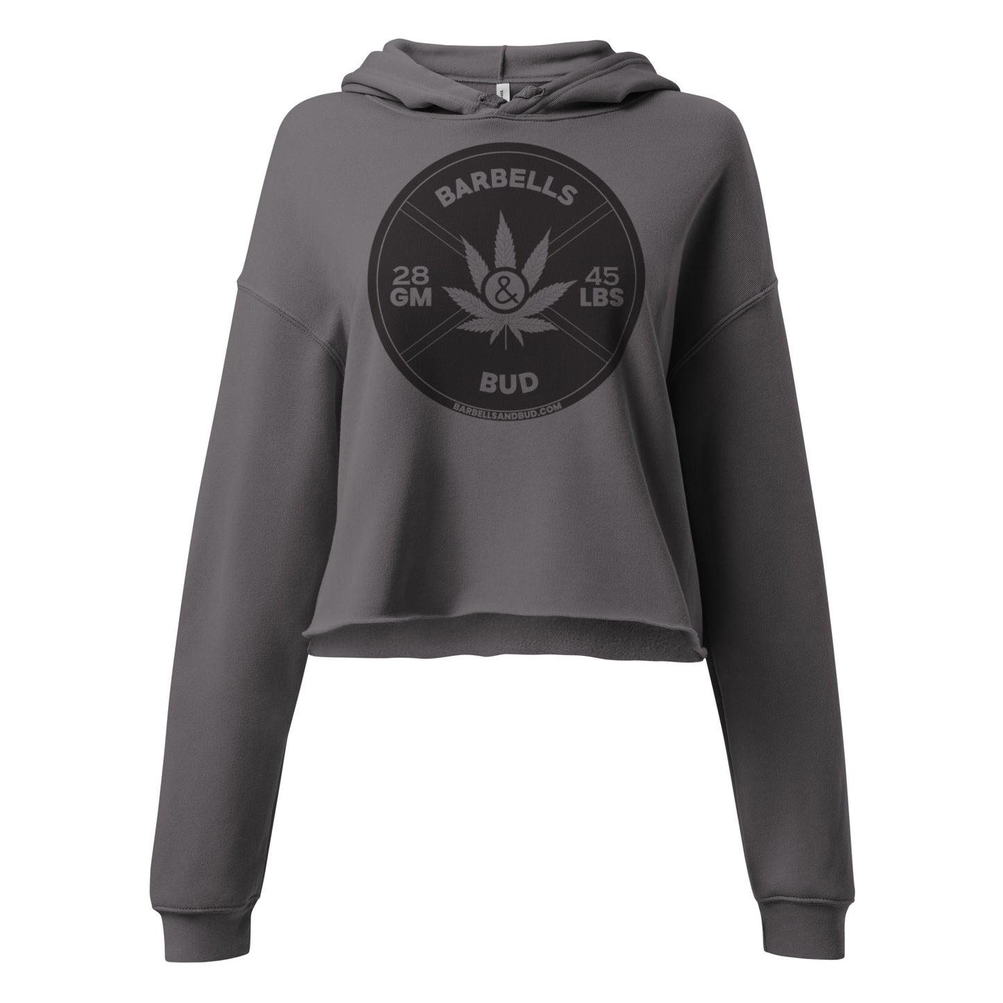 Crop Hoodie - Front Design - Barbells & Bud